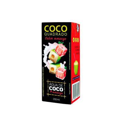 Agua De Coco Coco Quadrado 200Ml Morango
