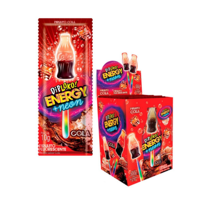 Pirulito Diploko Neon Energy Cola 10G
