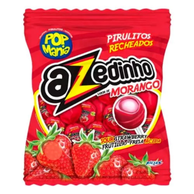 Pirulito Pop Mania Azed Morango 50U