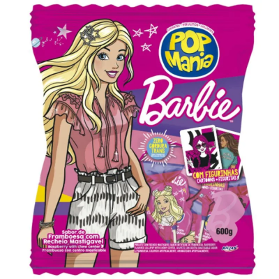 Pirulito Pop Mania Barbie Framb 600G