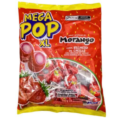 Pirulito Pop Mania Xl Morango 552G