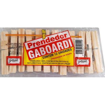 Prendedor Roupa Gaboardi Madeira 12Un