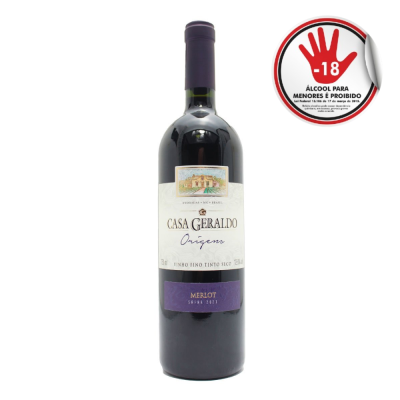 Vinho Casa Geraldo 750Ml Fino Tinto Seco Origens Merlot