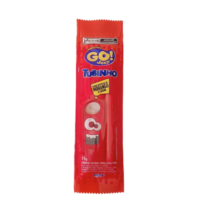 Bala Go Jelly 15 Gr Tubinho Mini Morango