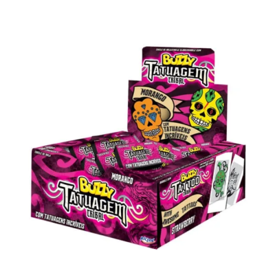Chicle Buzzy 360Gr Tattoo Tribal Morango