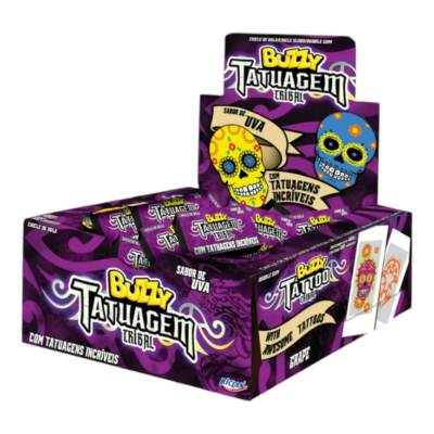 Chicle Buzzy 360Gr Tattoo Tribal Uva