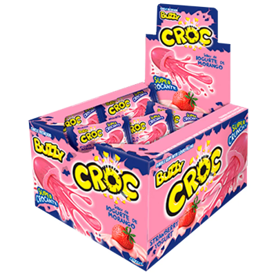 Chicle Buzzy Croc Iogurte Morango 40Un