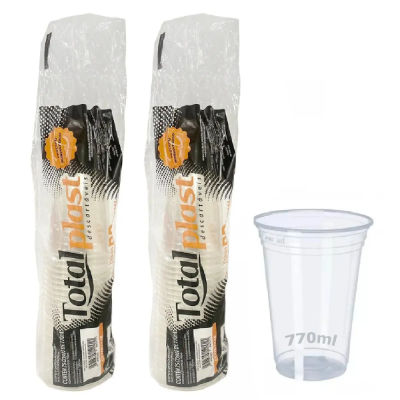 Copo Desc 770Ml Total Plast C/25Un Tranparente