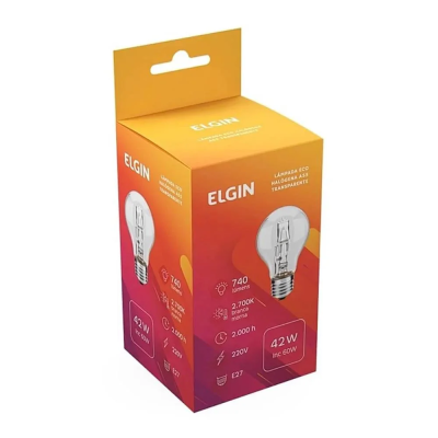 Lampada Elgin Eco Halogena 42W 220V Transparente