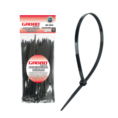 Abrac De Nylon Gadan 3,6Mm X 150Mm C/100 Preta