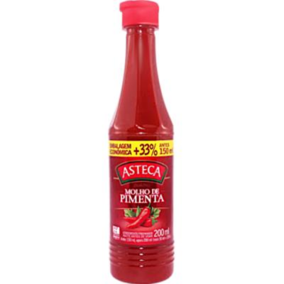 Molho De Pimenta Asteca 200Ml Asteca Pet