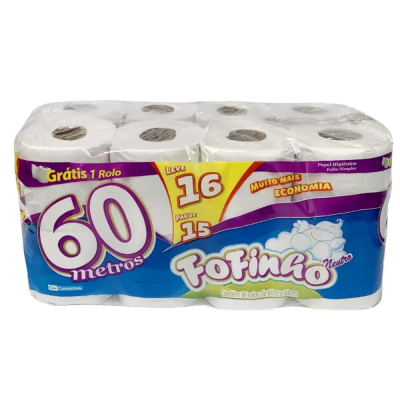 Papel Hig Fofinho F Simples 60M 16Pc X 4
