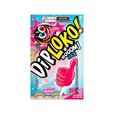 Pirulito Diploko Booom Like Algodao Doce 11G
