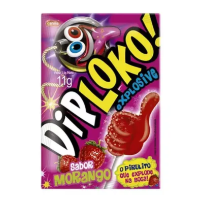 Pirulito Diploko Booom Like Morango 11G