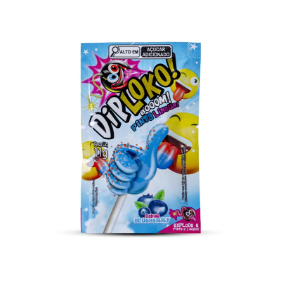 Pirulito Diploko Booom Pinta Lingua Blueberry 11G