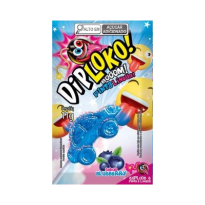 Pirulito Diploko Booom Pinta Lingua Carros 11G